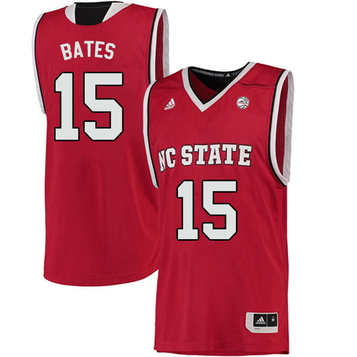 Men #15 Manny Bates NC State Wolfpack College Basketball Jerseys Sale-Red - Click Image to Close
